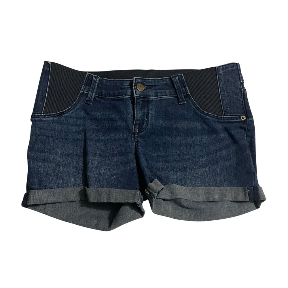 Ingrid & Isabel Womens Size 2 Maternity Jean Shorts Expandable Side Panel Denim
